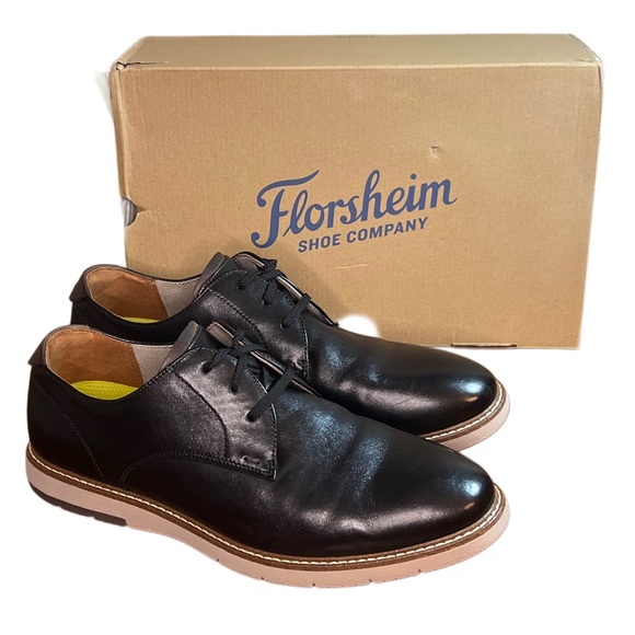 Florsheim Vibe Men’s Plain Toe Black Leather Oxford Size 12 Wide main image 13